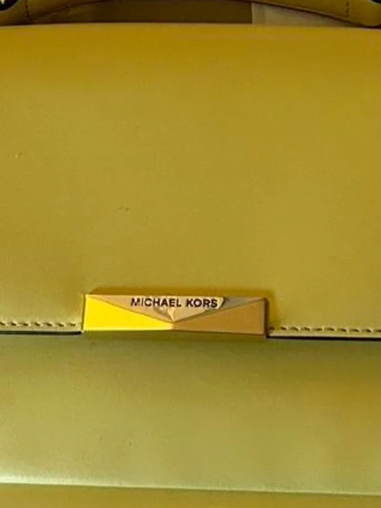 Michael Kors Yellow Leather Chain-Strap Crossbody - Picture 5 of 6